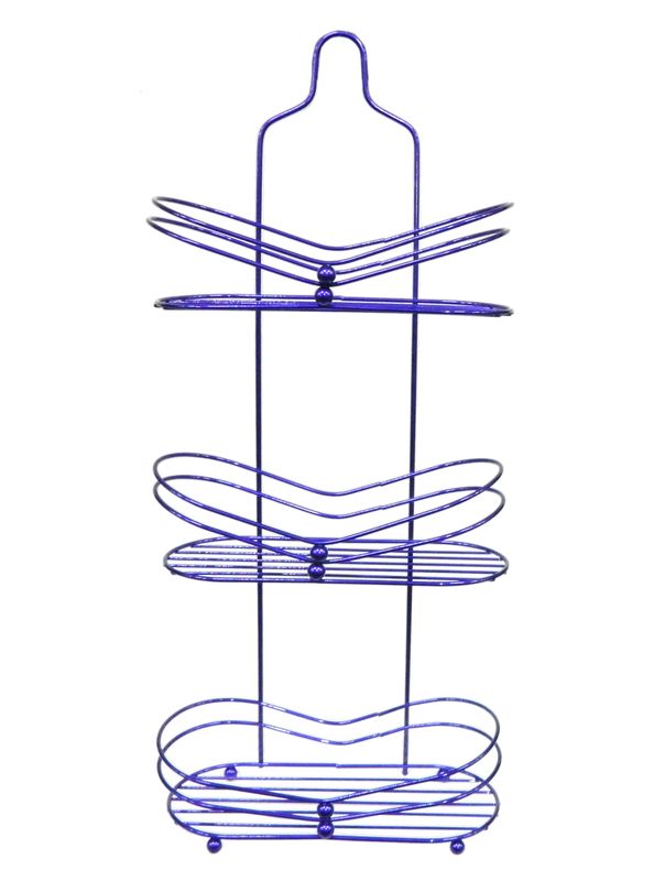 Полка прямая 3 ярусная овальная 64*28*12см фиолетовая JC-4459/Е-0038 (12)