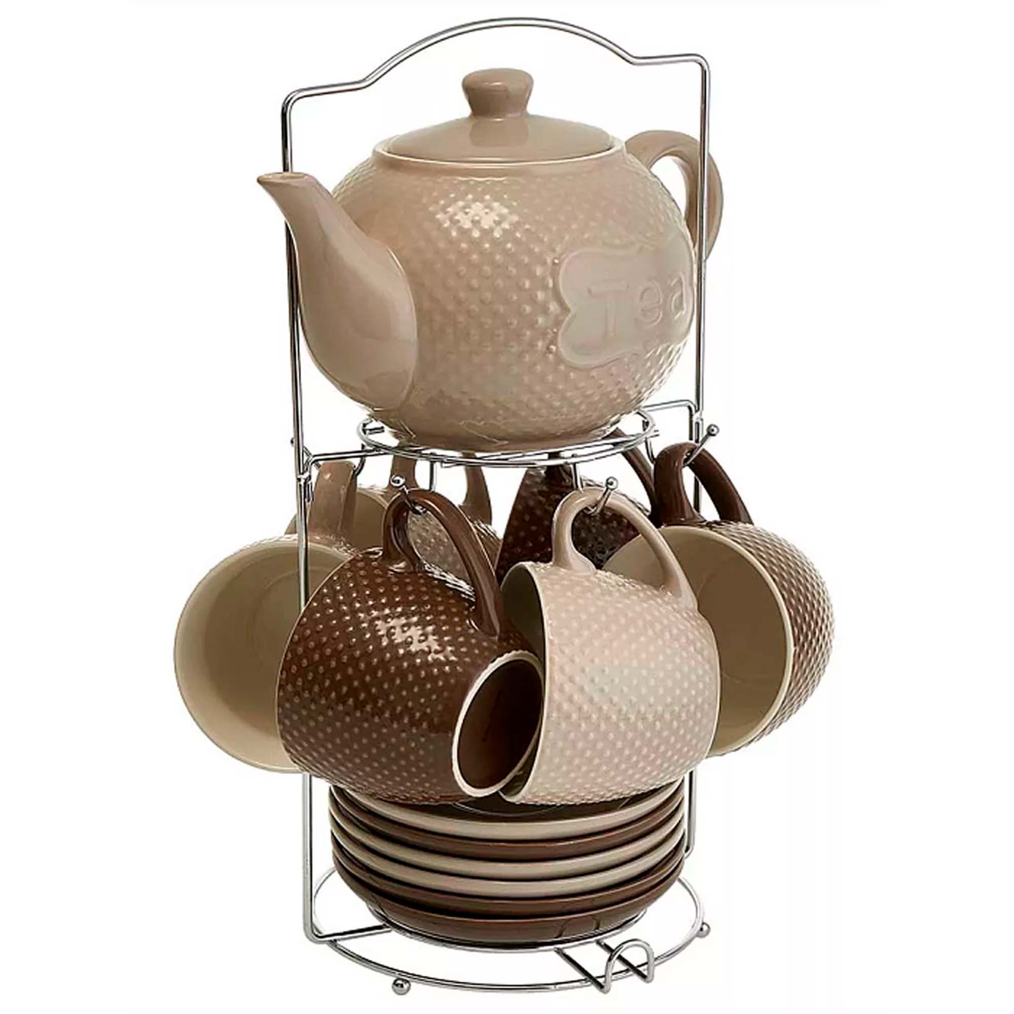 Набор чайный 13пр. на мет подставке  