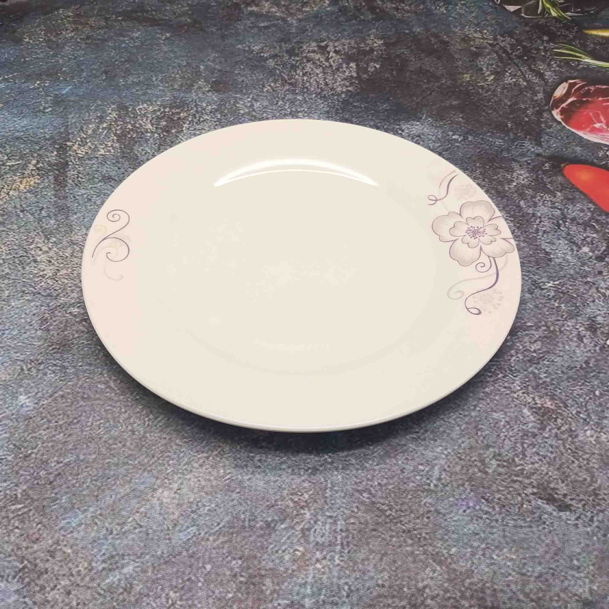 Тарелка 250мм круглая, белая с узором РД85196
