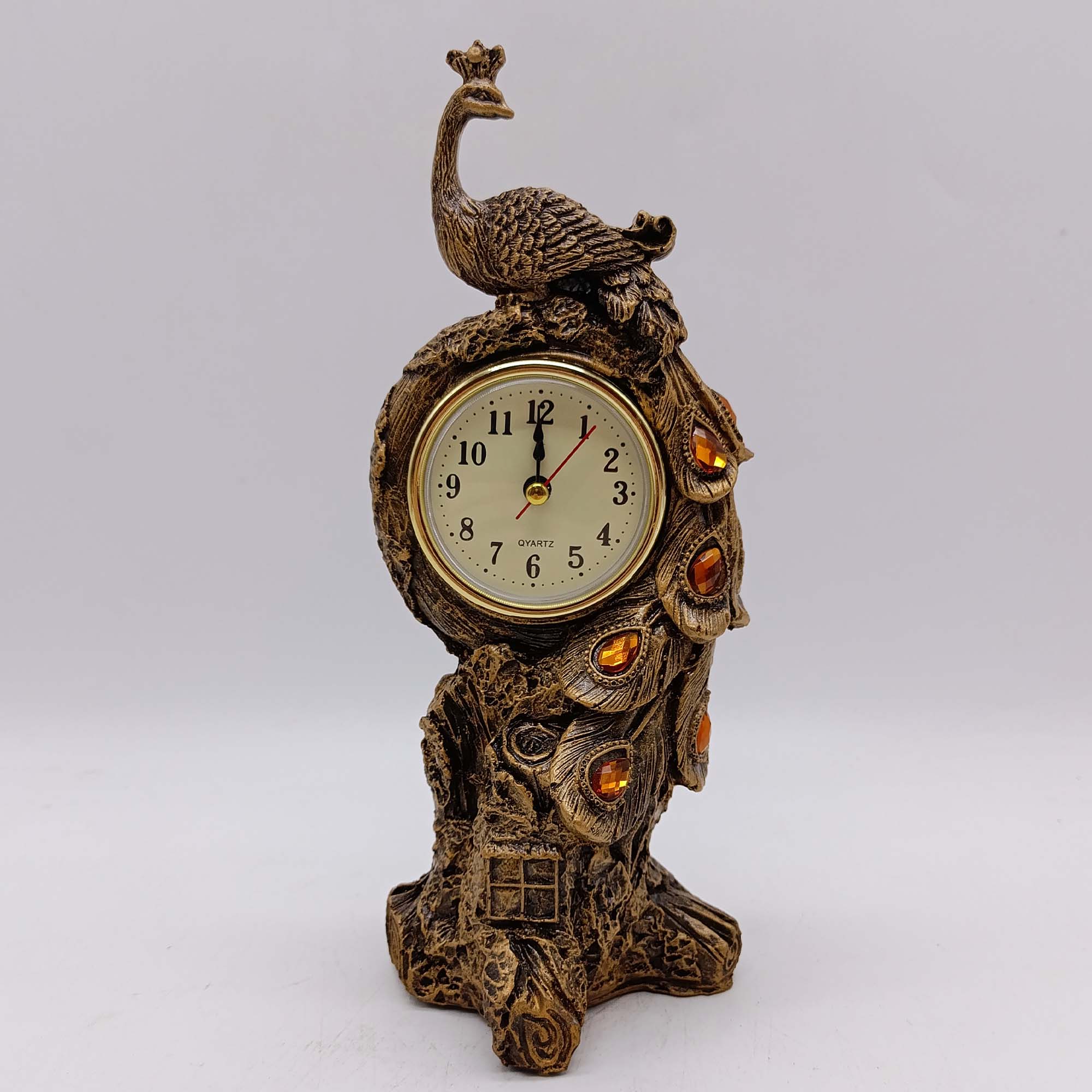 Часы декоративные настольные "Павлин" 10х24см  РД16658