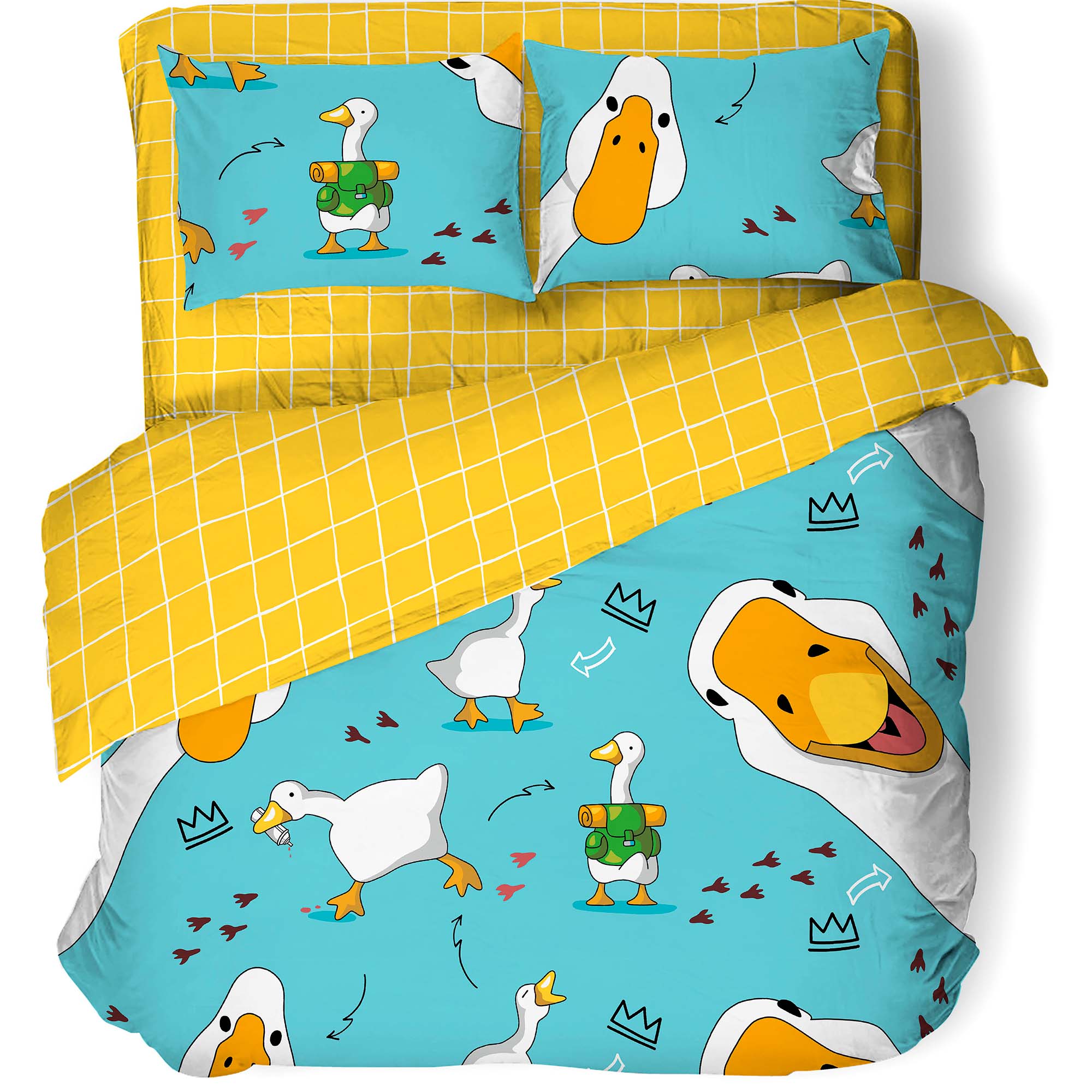 Наволочка 50х70 ДомВелл (Поплин) 5098/1 Веселые гуси