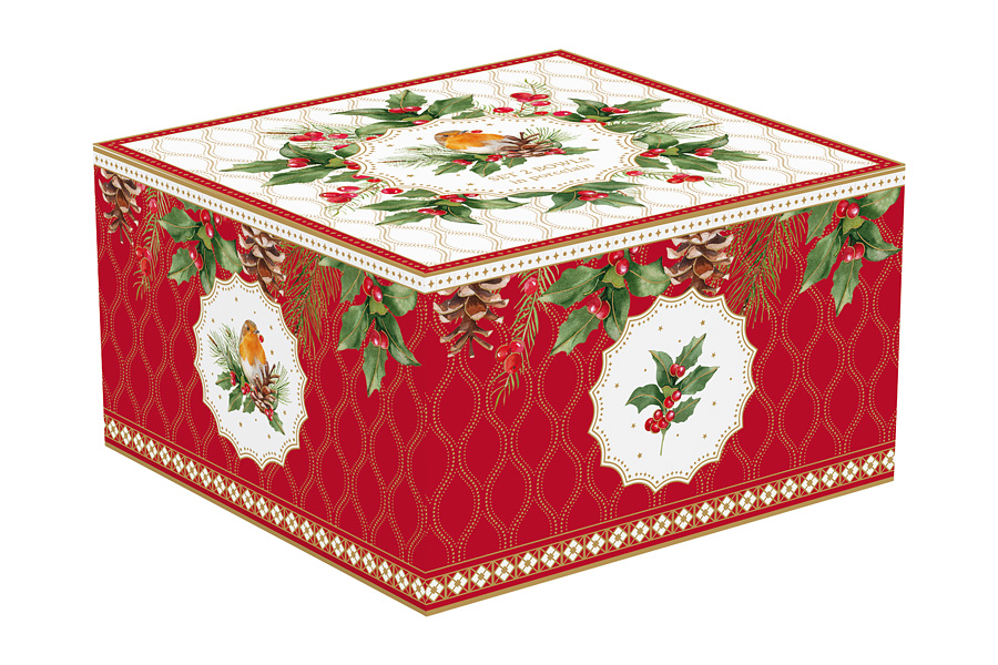 Набор салатников 2шт 14см "Рождественские ягоды" в подарочной упаковке.