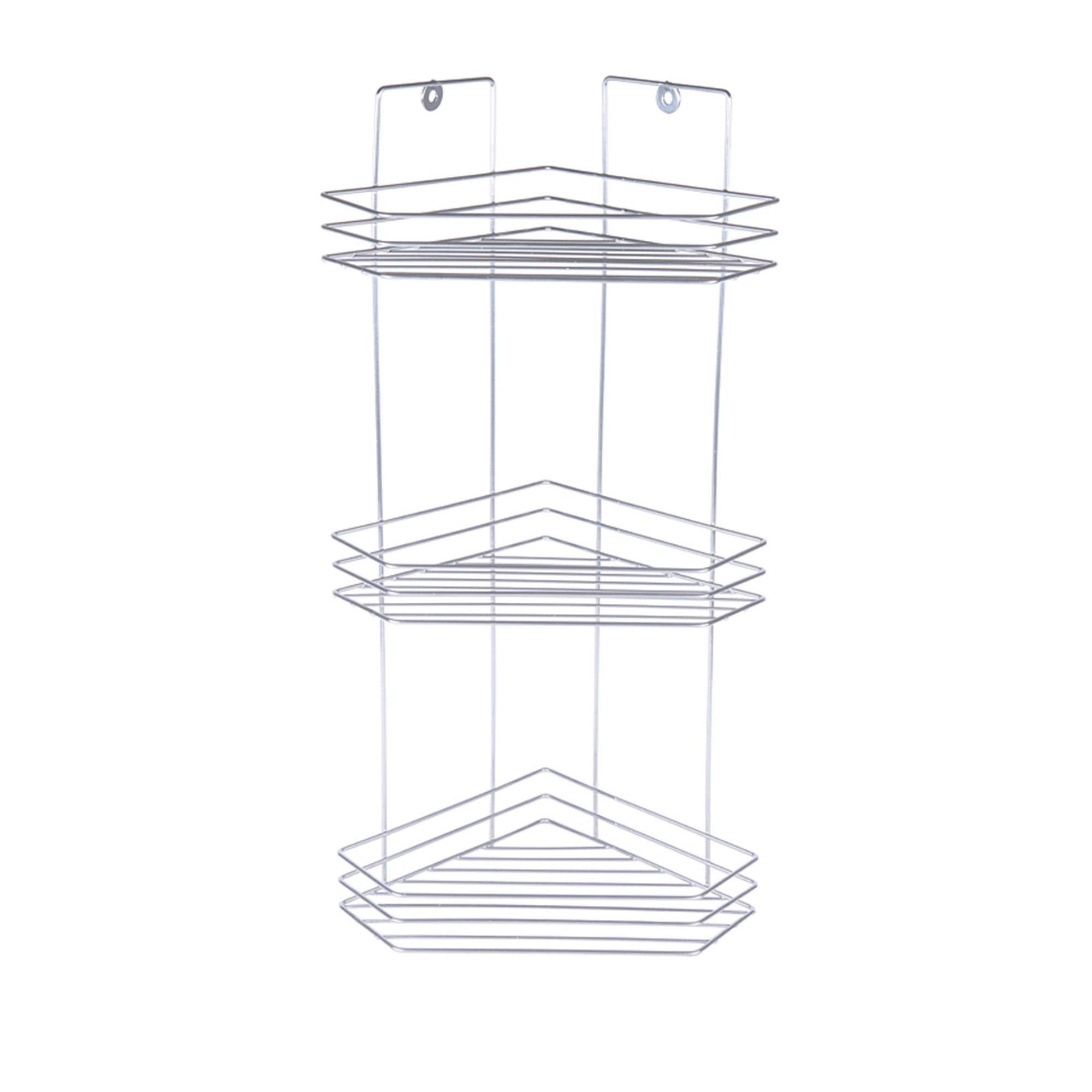 Полка угловая 3-х ярусная трапеция 620мм хром зеркало ПТ-3/1