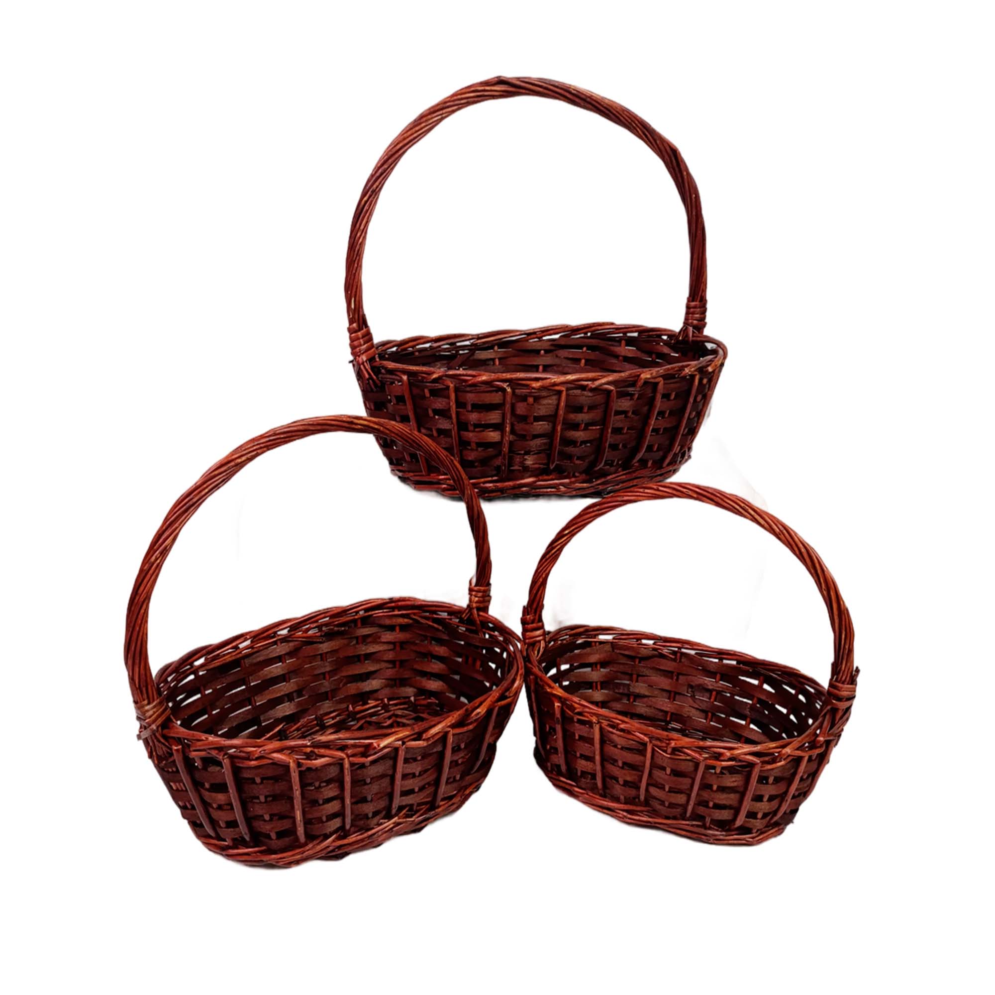 Корзина плетеная (ива), 36х28хH11/33 см Коричневая