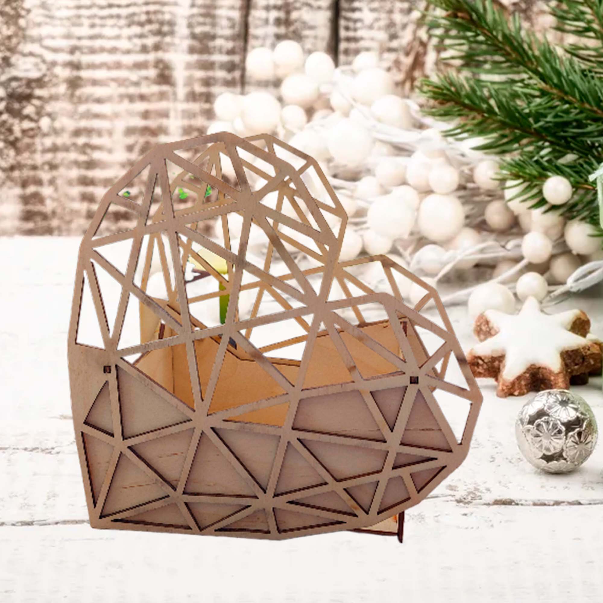 Кашпо 20х20х1,6см ДомВуд Сердце хайтек Экошпон Ф274