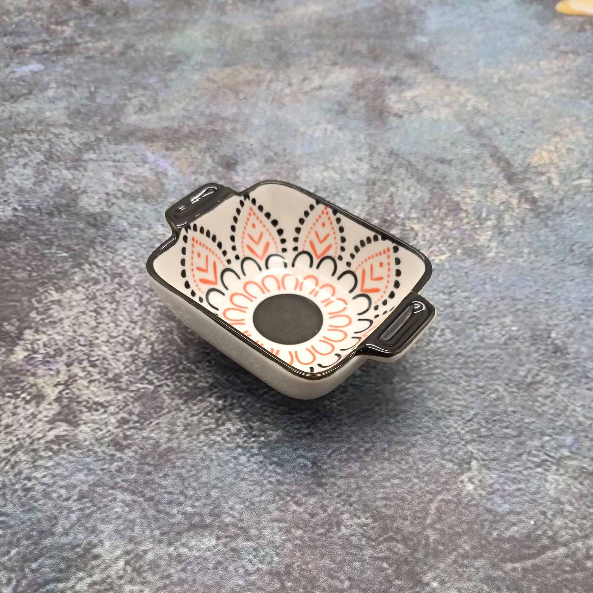 Салатник 8 х 7см квадратный, с узором РД84489