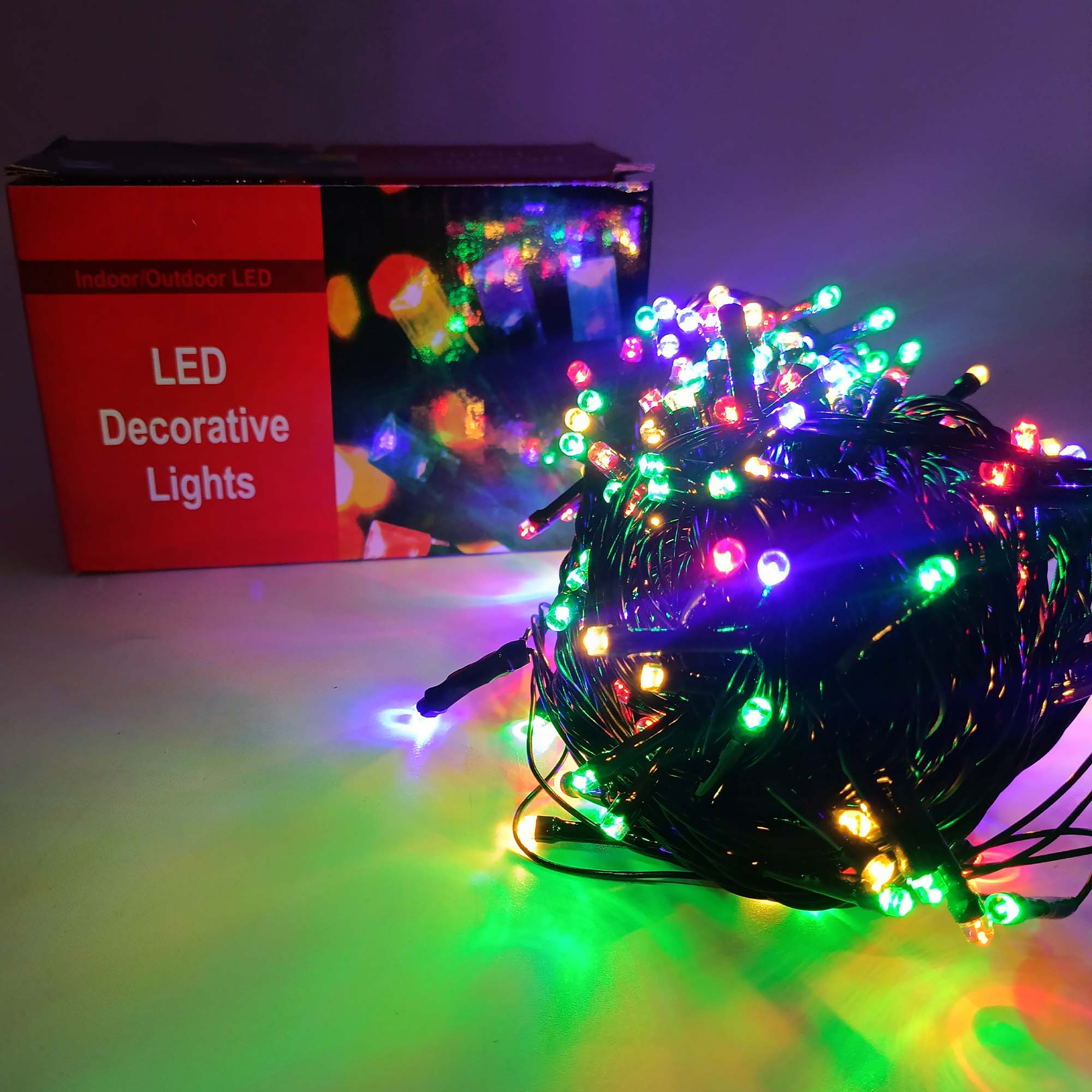 Гирлянда "Нить" 20м, темная нить, свечение мульти РД18300