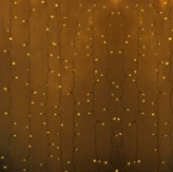 Гирлянда "Занавес" 2х1,5м, прозрачная нить, 150 LED,  свечение желтое теплое
