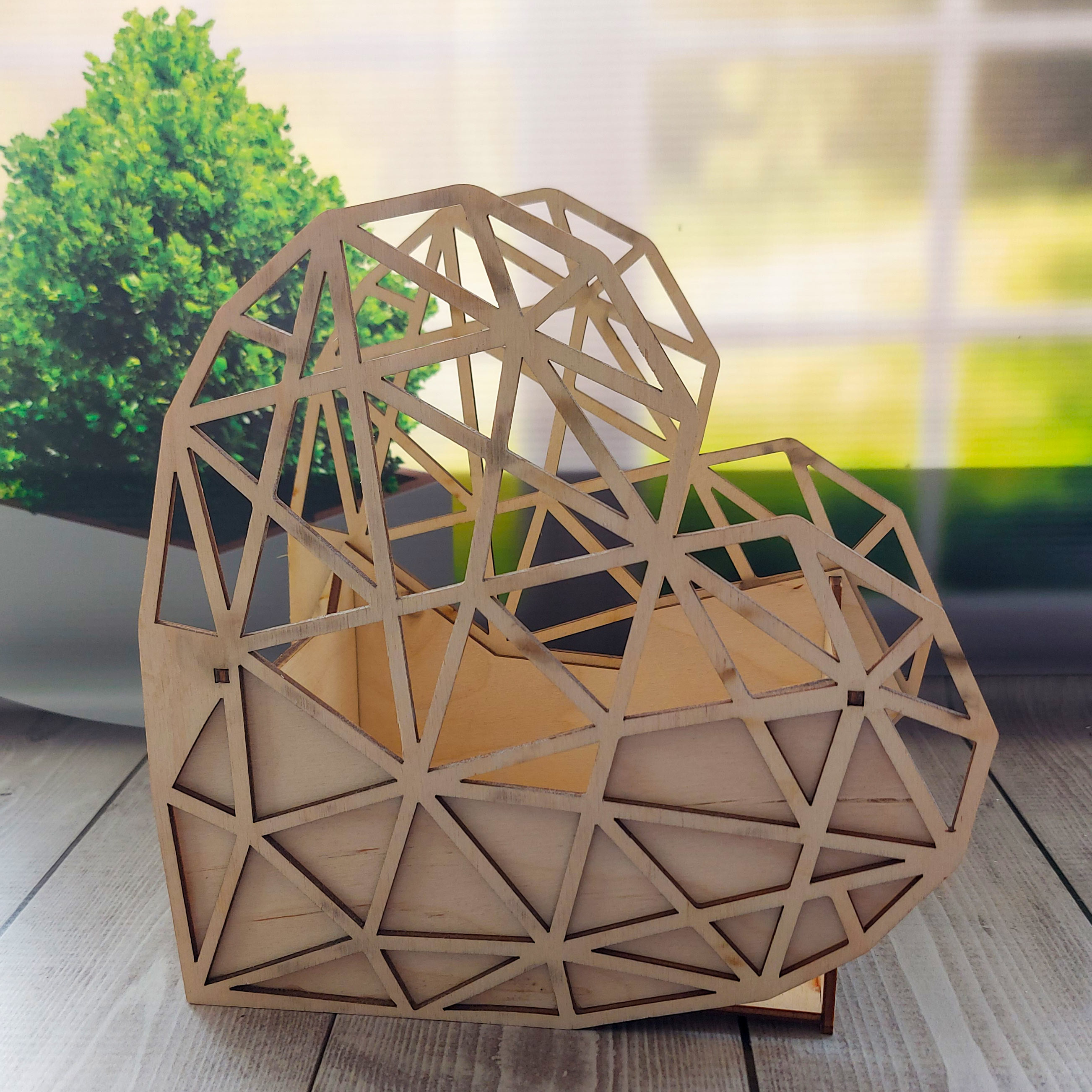 Кашпо 20х20х1,6см ДомВуд Сердце хайтек Экошпон Ф274