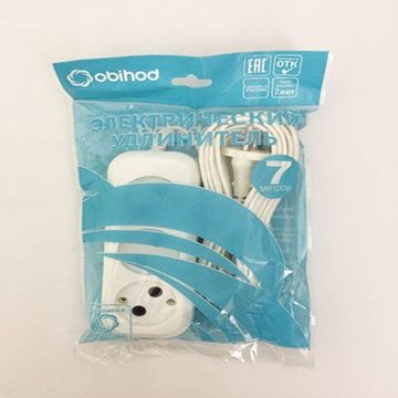 Удлинитель сетевой Jett (Obihod) ШВВП 3 роз. 7 м 6А белый РС-3  150-507