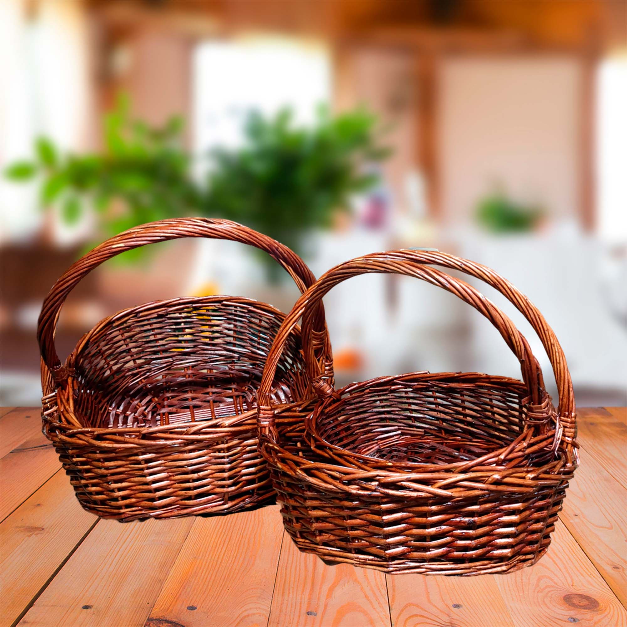 Корзинки плетеные из 4 предметов 34х27см, 39х32см, 45х33см, 52х45см   РД81945