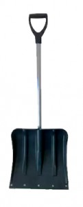 Лопата для снега "Авто-Аляска" 36х36см премиум пластиковая с алюминиевым черенком 60см и V-ручкой