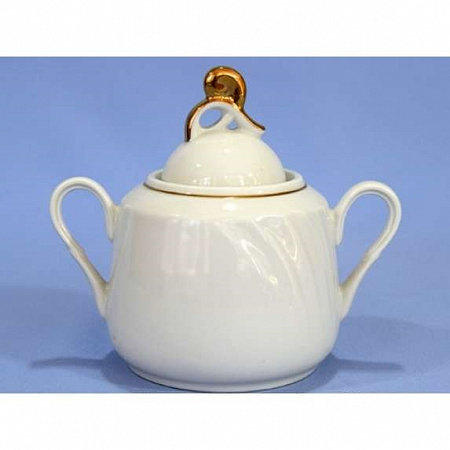 Сахарница 400 см3 с крышкой ф. 416 "Голубка" Отводка золотом