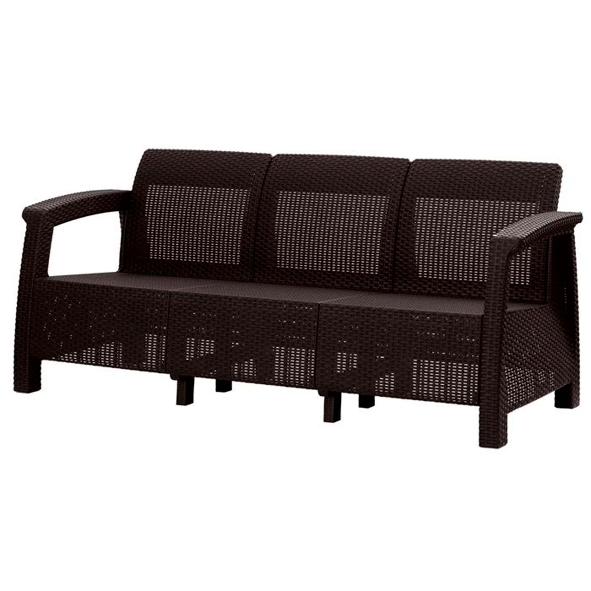 Диван RATTAN LUXE 3-х местный OLA DOM (шоколадный)