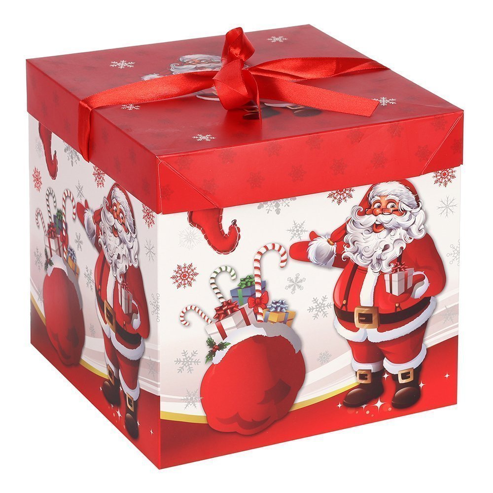 Коробка подарочная 22x22x22 см складная 120-L Новый год  Коробка подарочная 22x22x22 см складная 120-L Новый год