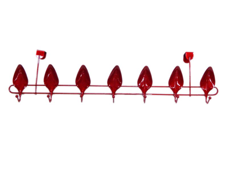 Вешалка на дверь 7 крючков с подвесом  Листок 21х68х10см (вишнёвый перламутр) JC-1137 (48)