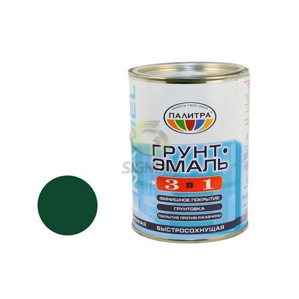 Грунт-эмаль 0,9кг зеленая ЧП "Палитра"