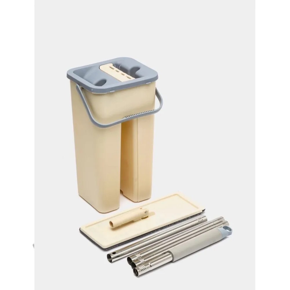 Ведро 6л с вертикальным отжимом и шваброй РД11280