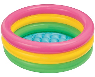 Бассейн детский надувной 86х25см "Радуга" 63л Intex