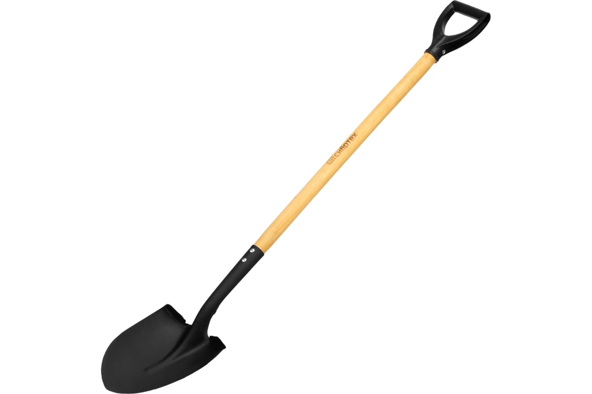 Лопата для сыпучих грузов, 215х285х1325 мм, деревянный черенок с пропиткой, Россия Сибртех