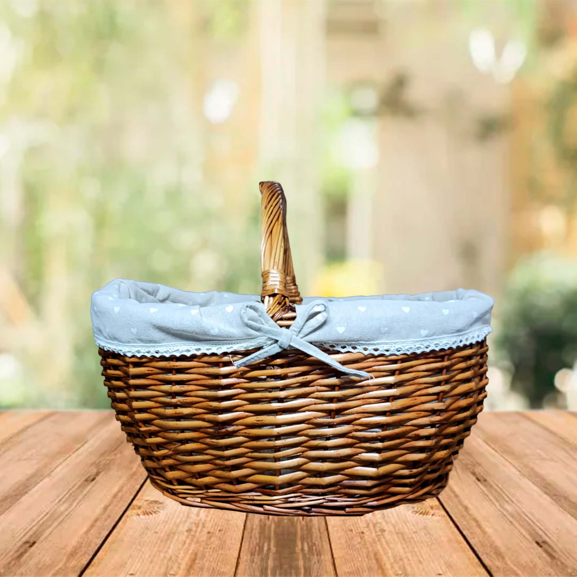 Корзинка плетеная с тканью 32х42см РД81990