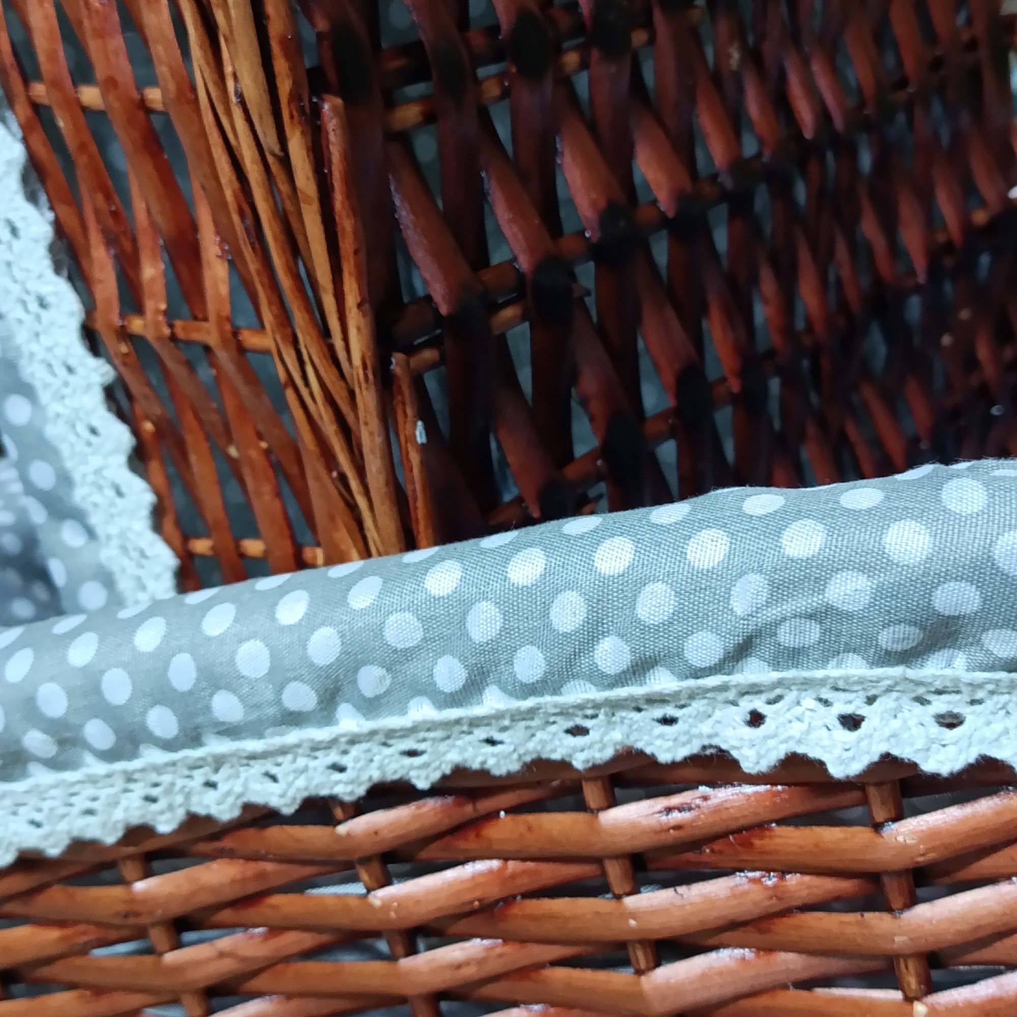 Корзина для хранения с тканью 23х23х9см РД82096