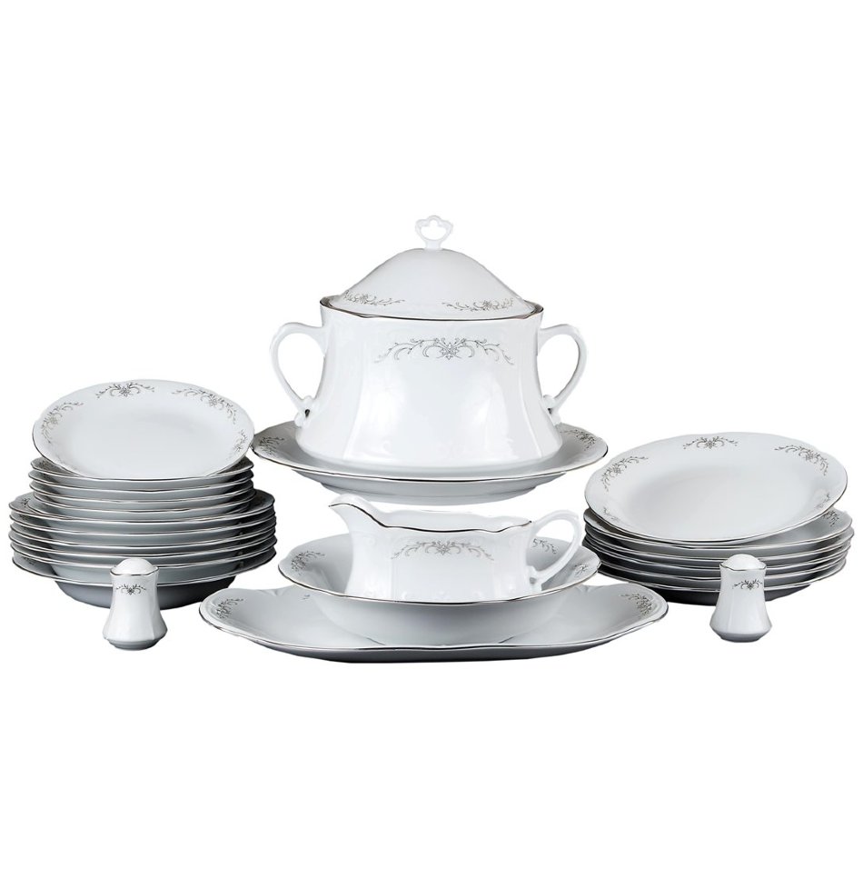 Сервиз столовый 6/25 Kamelia, декор "Отводка золото"