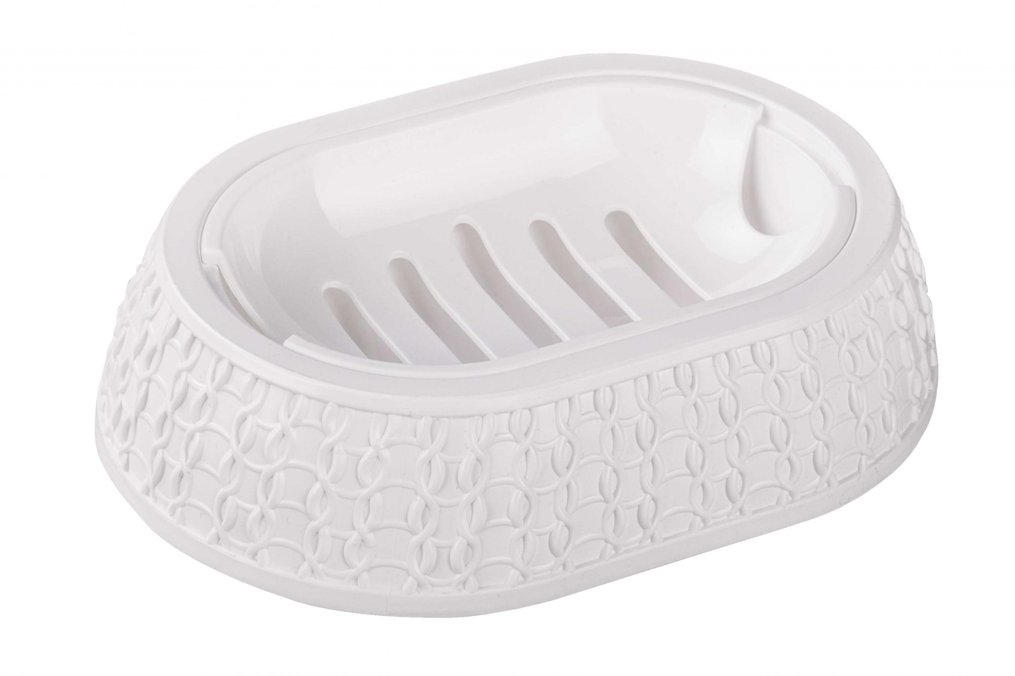 Мыльница "Вязаное плетение" белый