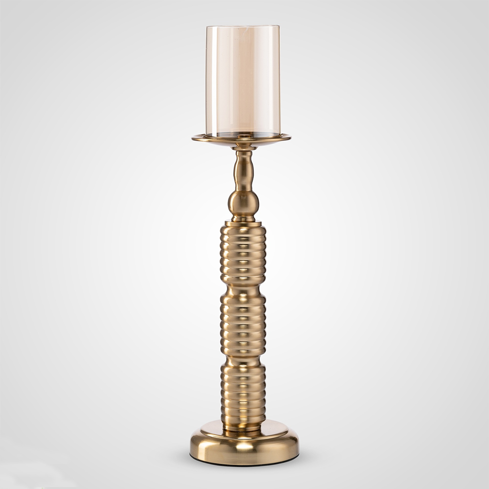 Подсвечник интерьерный металлический Золотистый 20см