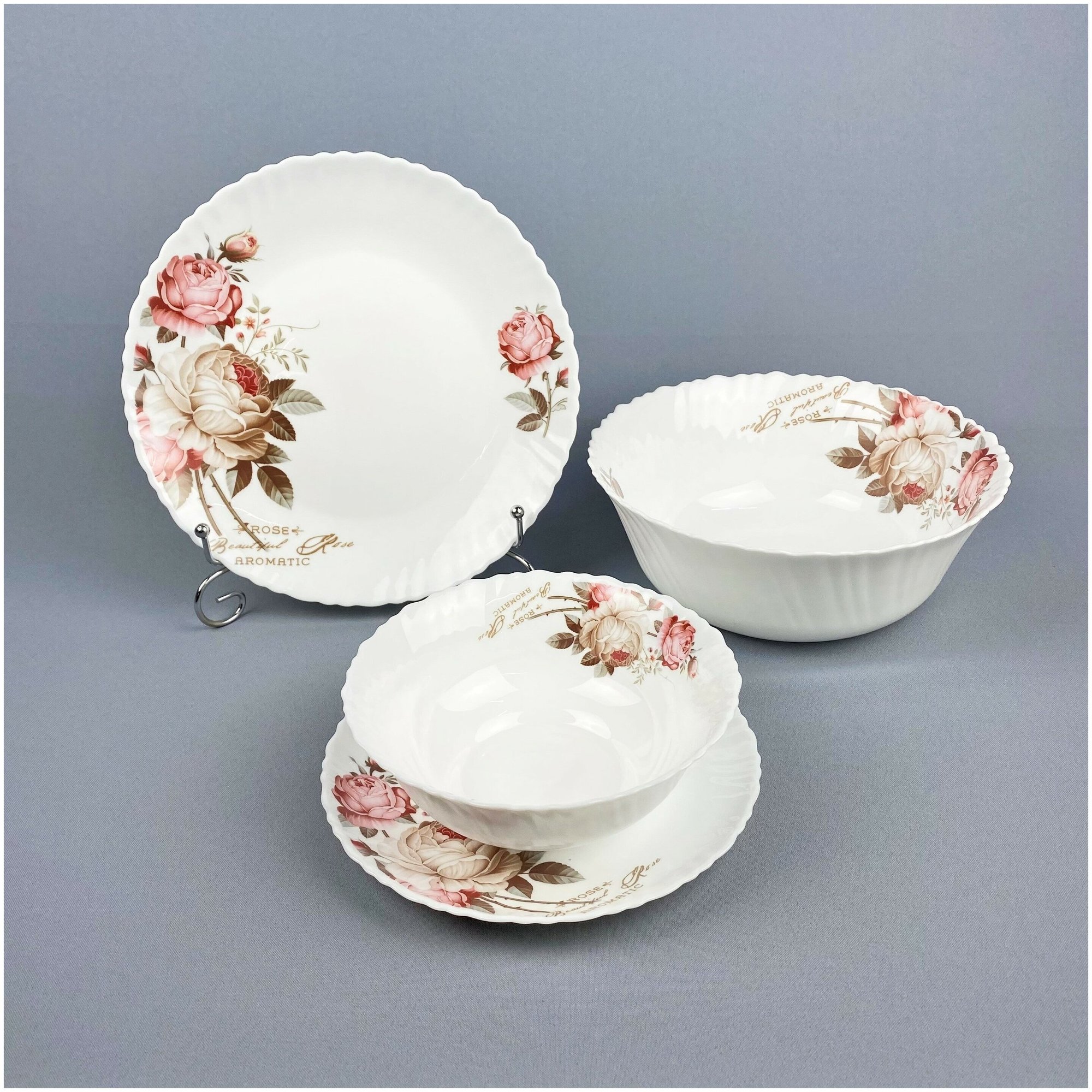 Сервиз столовый 19 предметов стеклокерам. Torix "Фиеста" NH19OT/12154