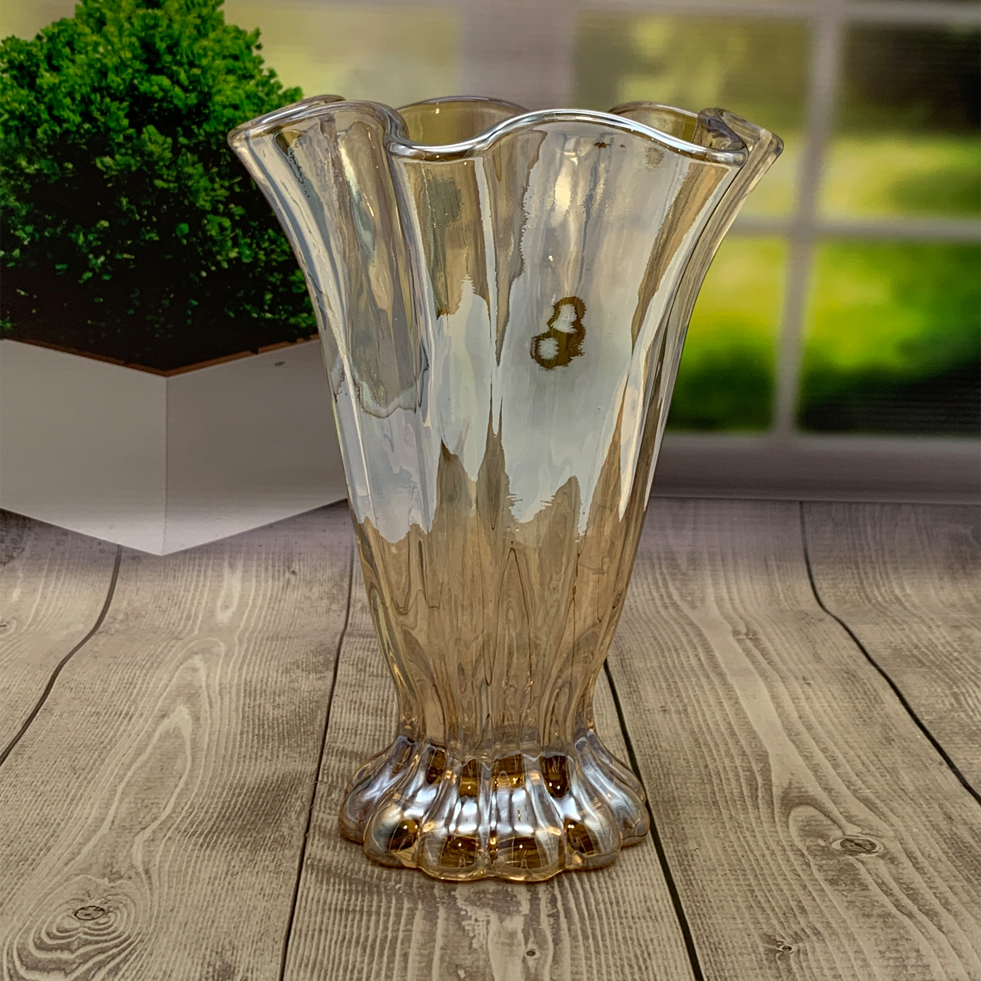 Ваза для цветов 22х15,5 шампань в коробке РД79942