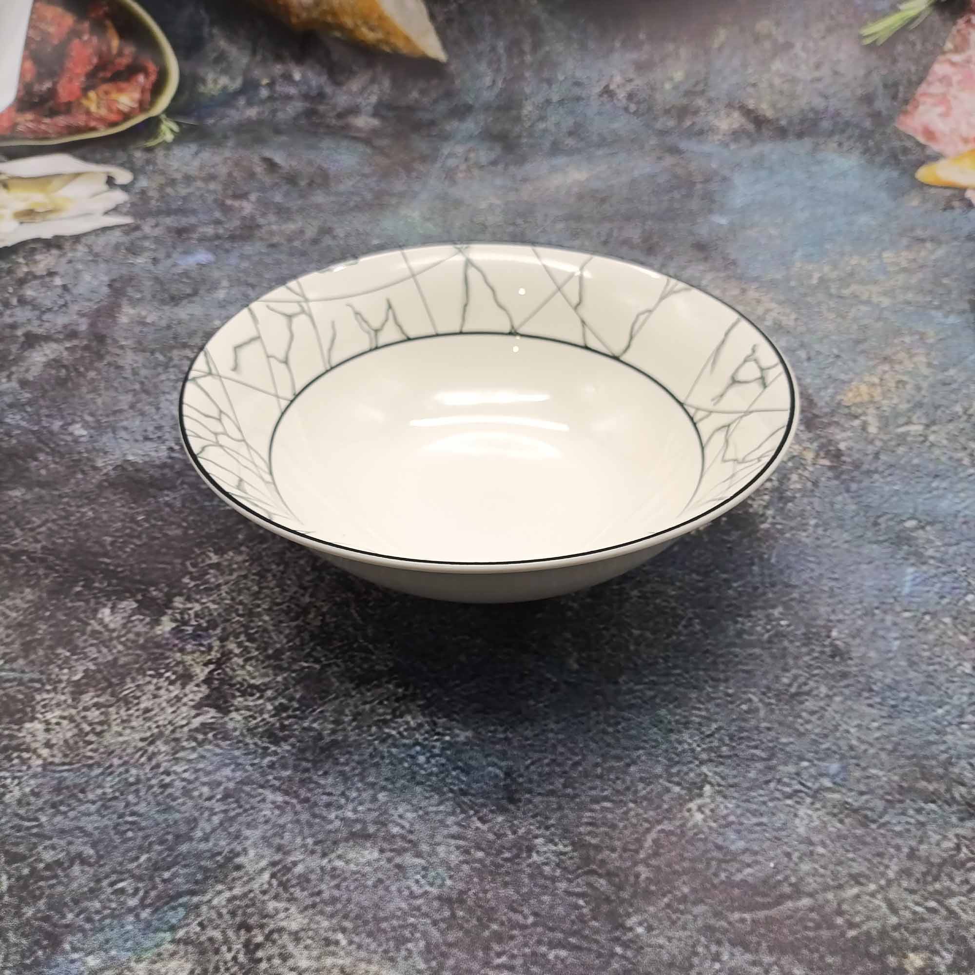 Миска 17,5см круглая, с узором РД84632 мрамор