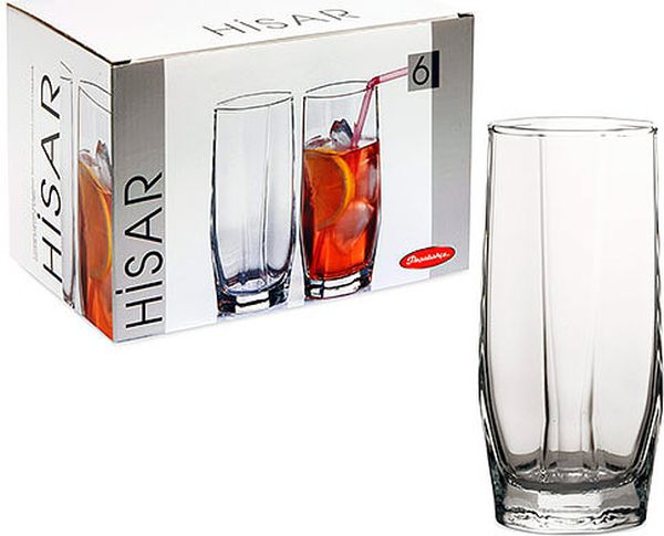 42859 Набор 6 стаканов д/воды высокие 275мл "Хисар БОР"
