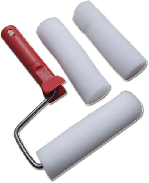 Мини-валик поролон (белый) + 2шубки 140 мм  /Р/