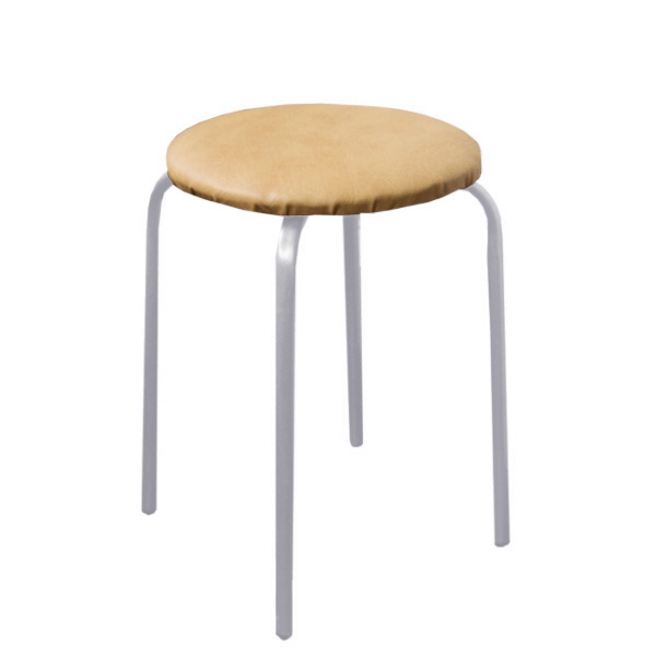 Табурет 18 круг бежевый на светлом муссе 