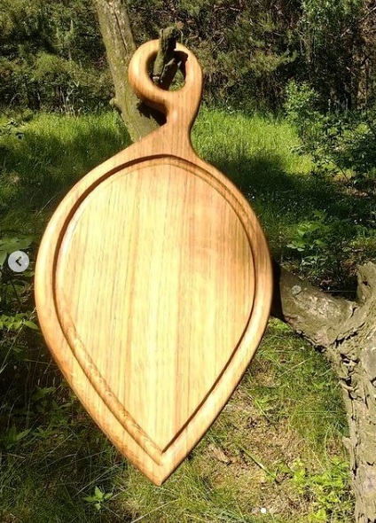 Доска для подачи  37х19х2см ДомВуд Лист Дуб Д120