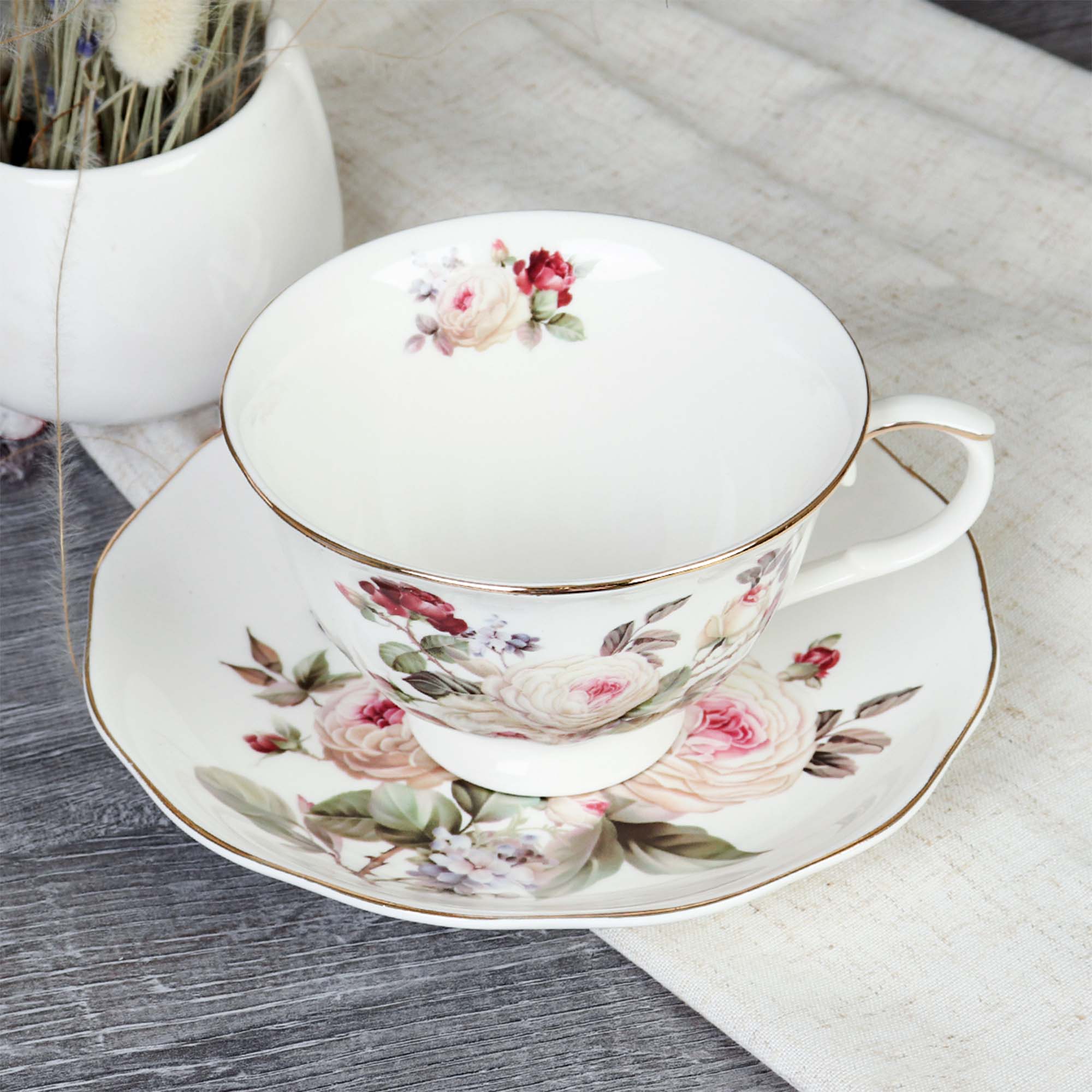 Набор чайный 12 предметов 250 мл на ножке / RS/12-FY230903 Grey