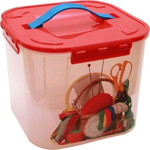Контейнер 7л д/хранения ДЕКО с вкладышем рукоделие М 2824