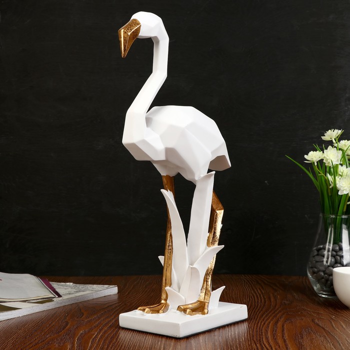 Статуэтка 36см  POLYESTER  WHİTE FLAMİNGO