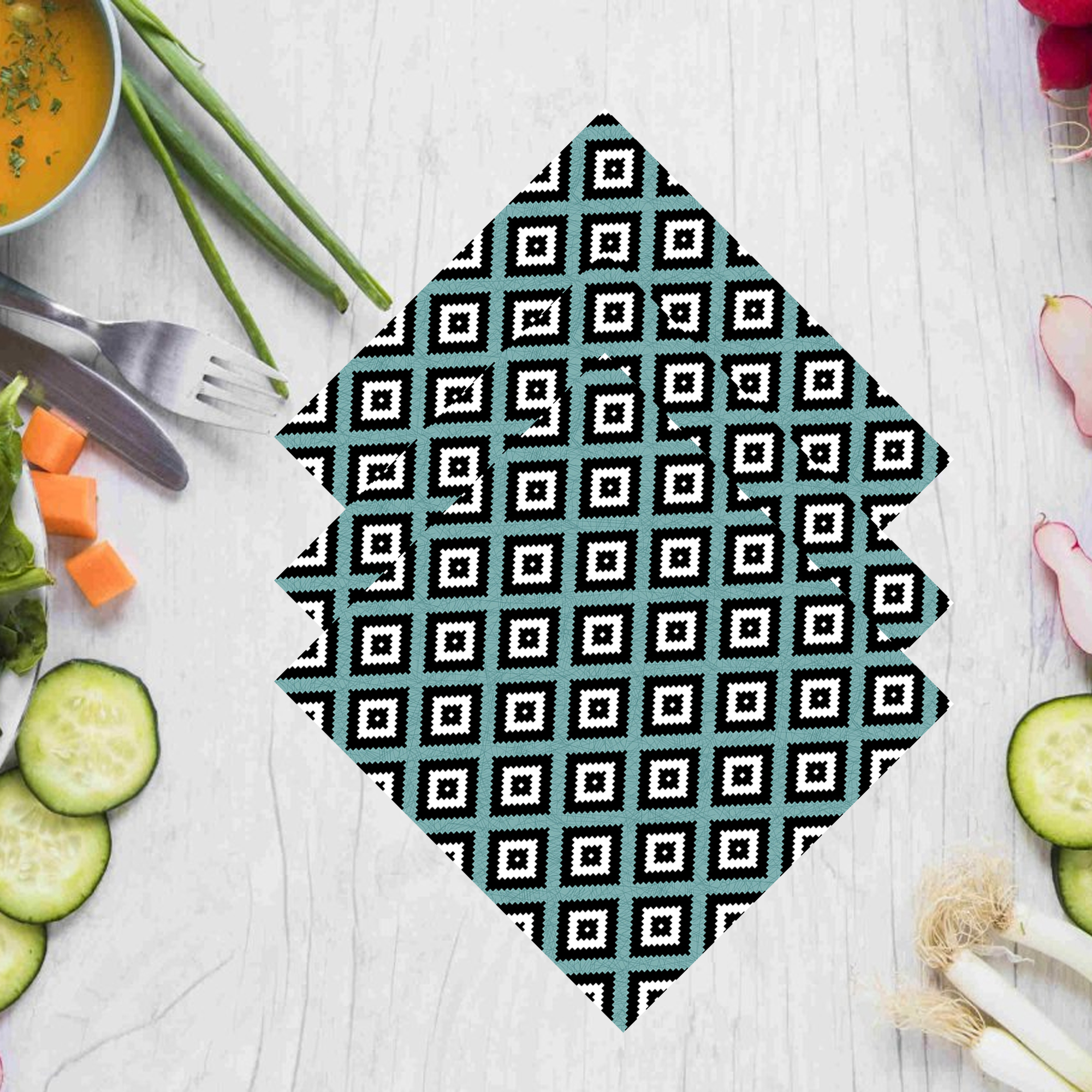 Набор салфеток 3шт 30*30 ДомВелл рогожка Блюз 3085/2