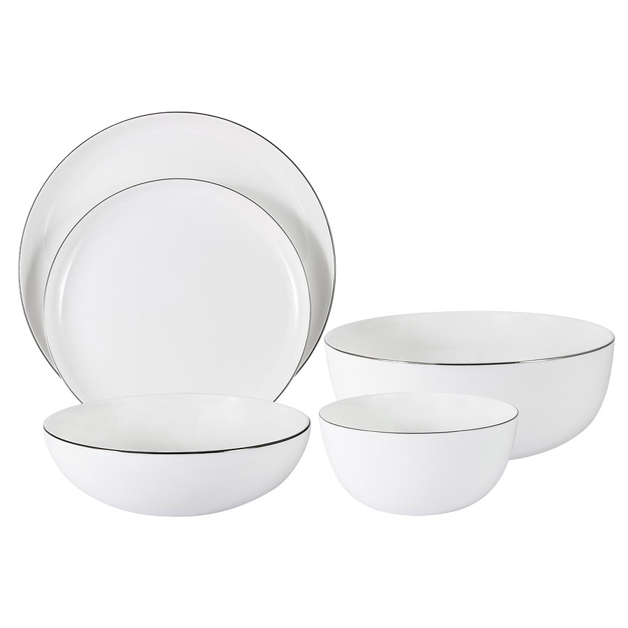 AL-121A-E11 Обеденный набор "Арктика" 21 предмет: 6 тарелок 23см, 6 суп.тарелок 19см, 6 закус.тарелок 19см, салатник 20см, 2 салатника 14см в подарочной упаковке.