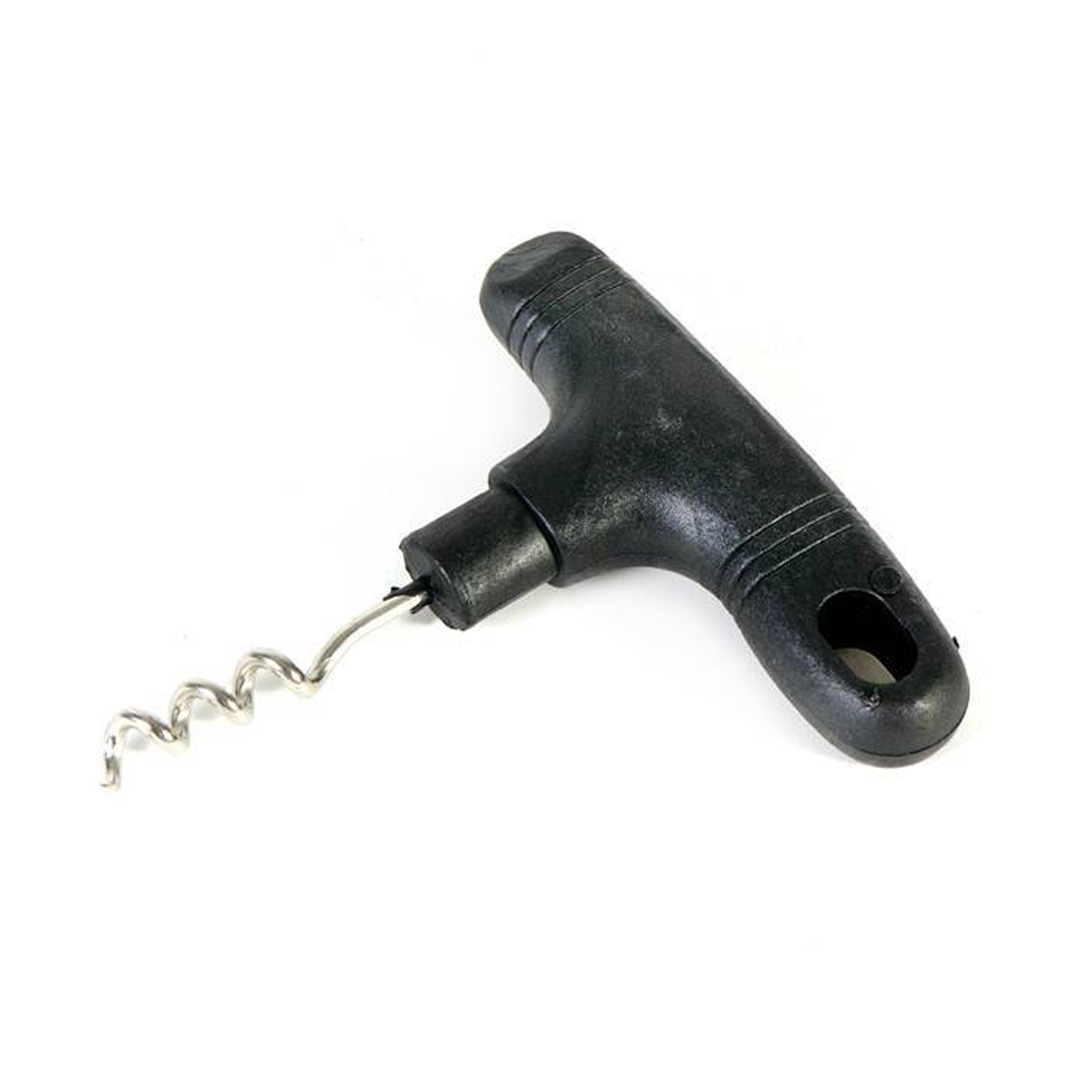 Штопор 10см с пластмассовой черной ручкой