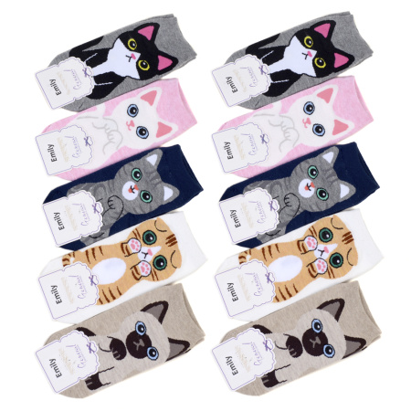 Носки женские р. 35-40 короткие L692 микс цена за 1 пару