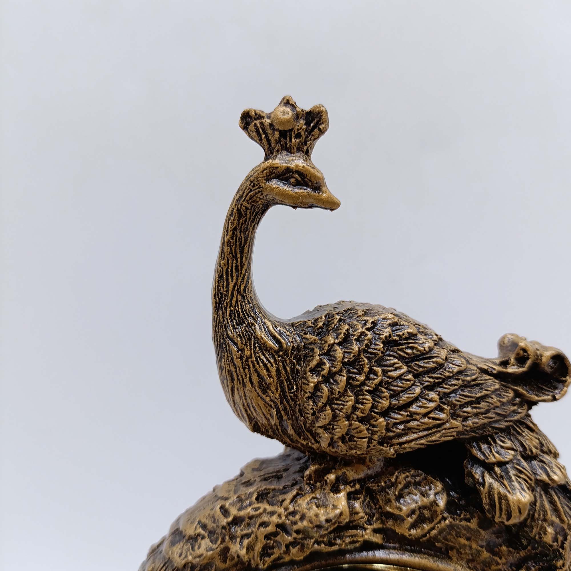 Часы декоративные настольные "Павлин" 10х24см  РД16658