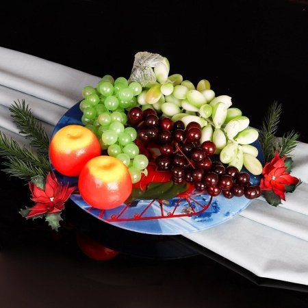 Блюдо для торта 28см крутящееся Новогоднее SL3011 Z131