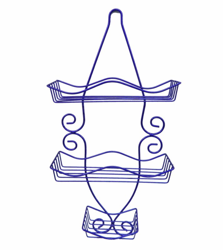 Полка прямая 2 ярусная с мыльницей 55*26*11см фиолетовая JC-4465/Е-0051 (24)