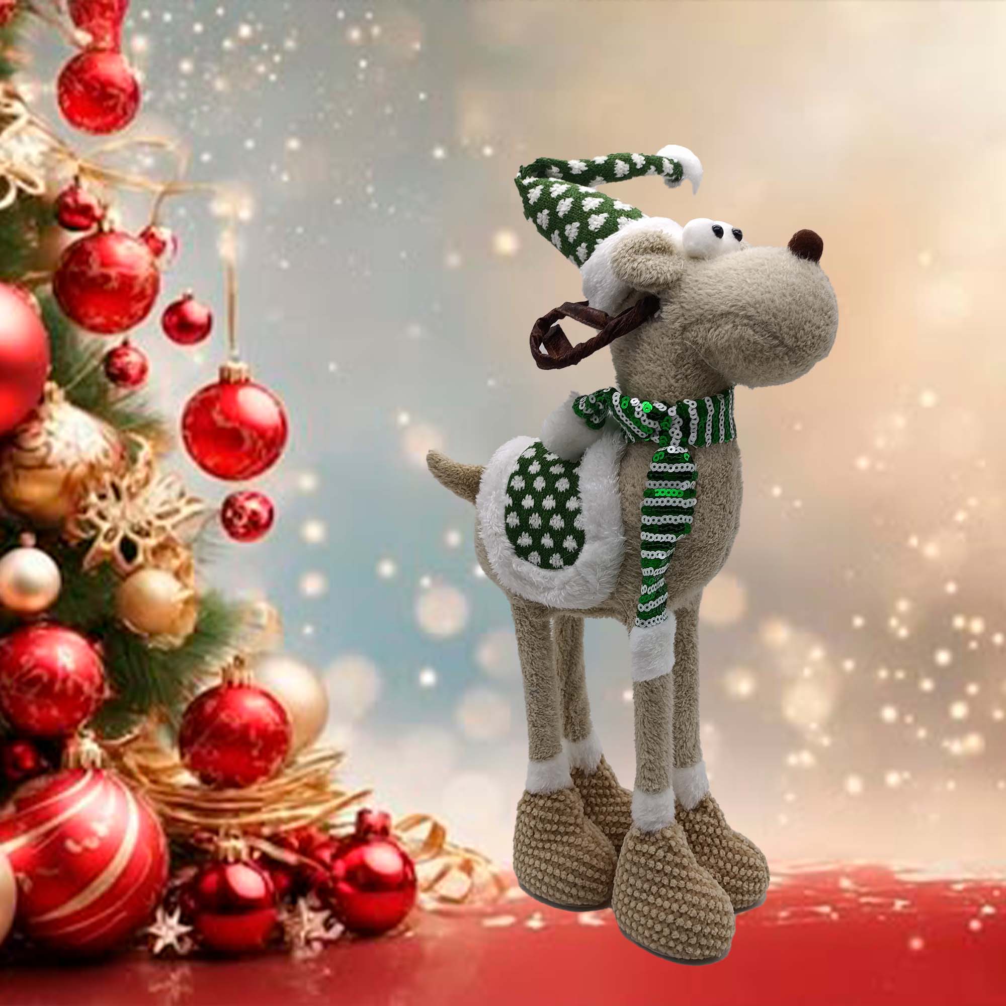 Олень декоративный новогодний 25х20х66см РД18515