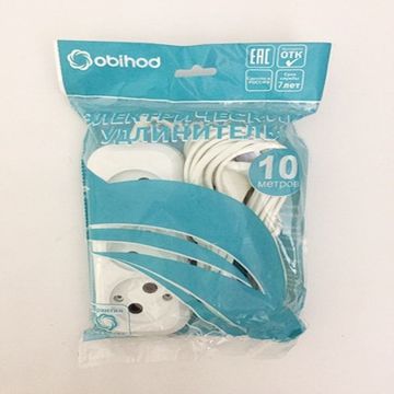 Удлинитель сетевой Jett (Obihod) ШВВП 3 роз. 10 м 6А белый РС-3  150-509