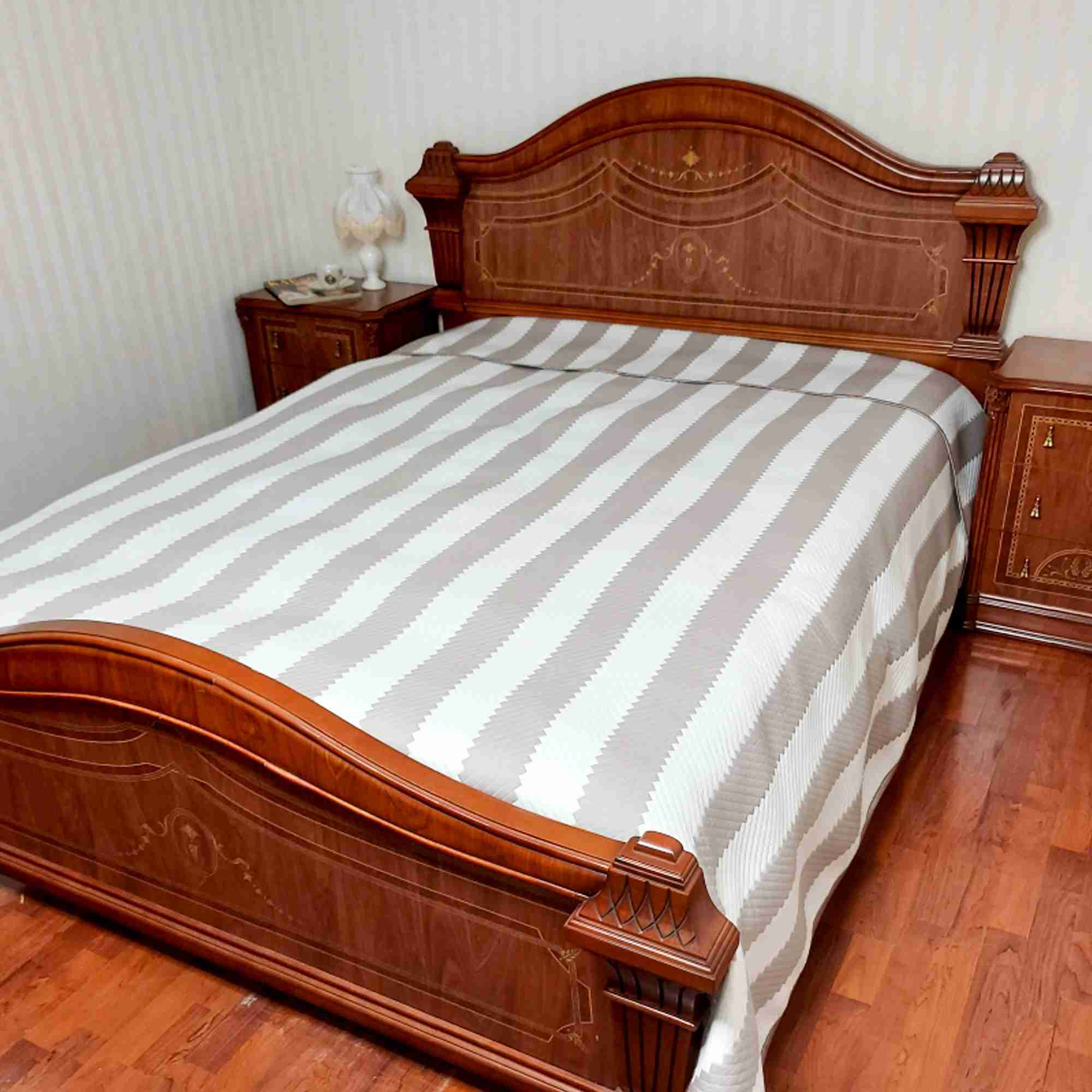 Покрывало 200*220 ДомВелл Жаккард 001 Полоска