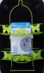 Полка прямая 2 ярусная 61х30х13см Бабочки зеленый металлик JC-4436/E-0041